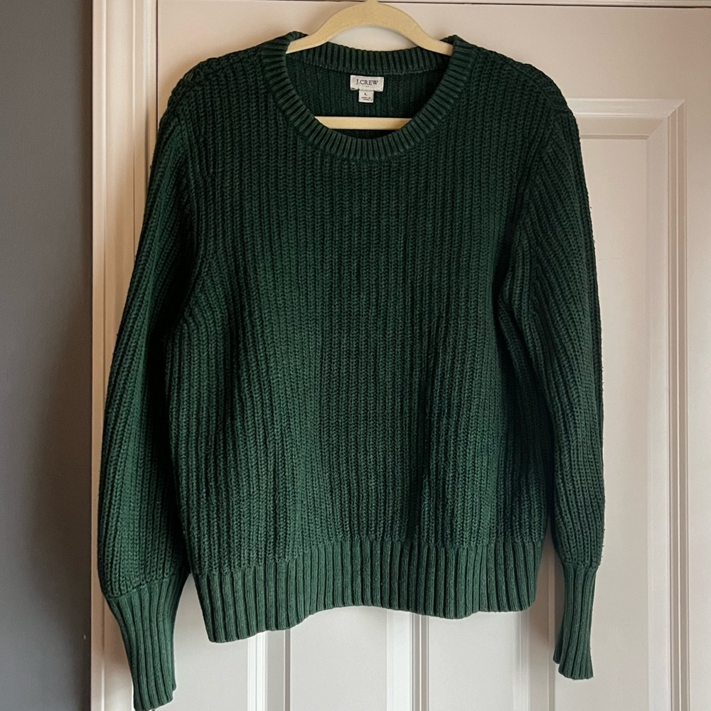 Cotton J. Crew Sweater in Hunter Green